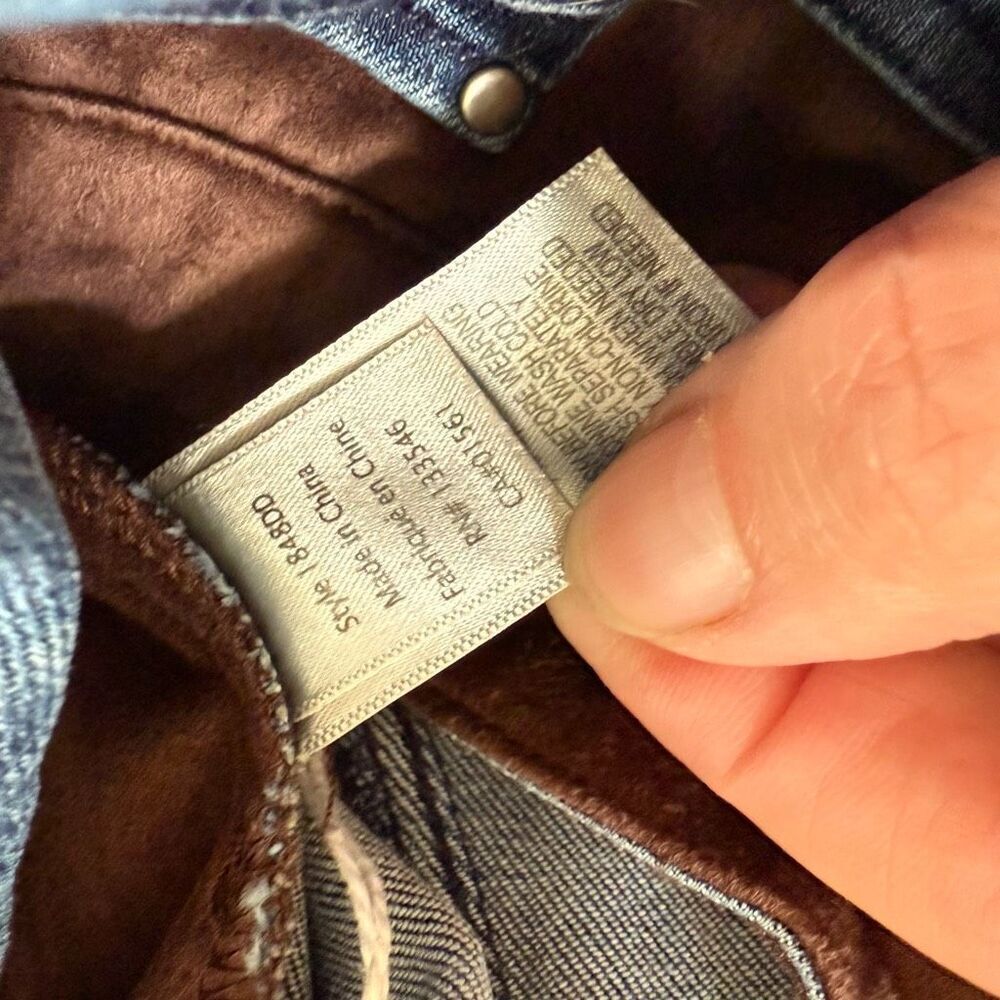 ECRU Designed Los Feliz Brown Moleskin Fabric Inset Jean In Vintage 28 - Picture 11 of 12